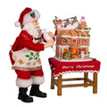10.5" Fabriché™ Battery-Operated Santa With Gingerbread Houses, 2-Piece Set - Christmas Decor - The Well Appointed House