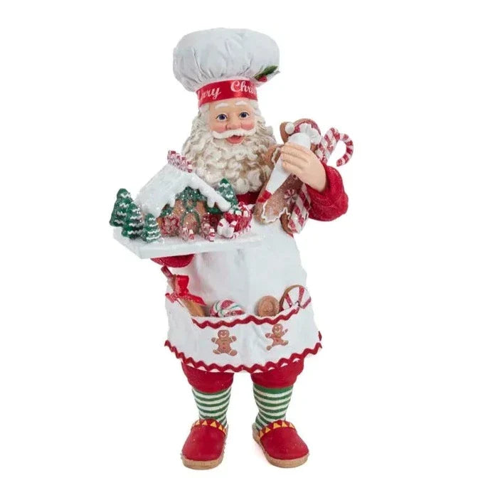 10.5" Fabriché™ Gingerbread Chef Santa - Christmas Decor - The Well Appointed House