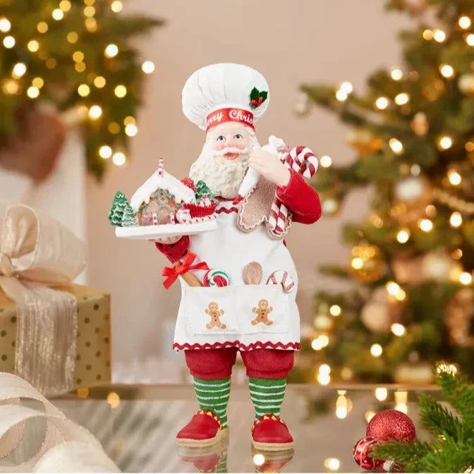 10.5" Fabriché™ Gingerbread Chef Santa - Christmas Decor - The Well Appointed House