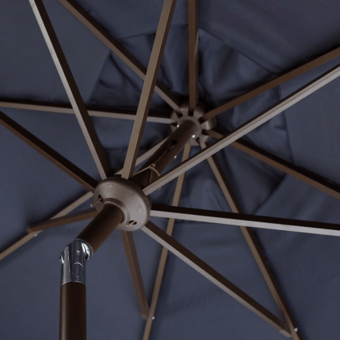 11 Foot Crank Umbrella With Scalloped Edge in Navy - Outdoor Umbrellas - The Well Appointed House