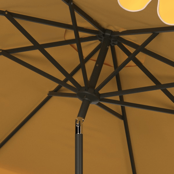 11 Foot Crank Umbrella With Scalloped Edge in Yellow - Outdoor Umbrellas - The Well Appointed House