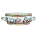 12" Porcelain Rose Canton Mini Footbath Bowl - Decorative Objects - The Well Appointed House