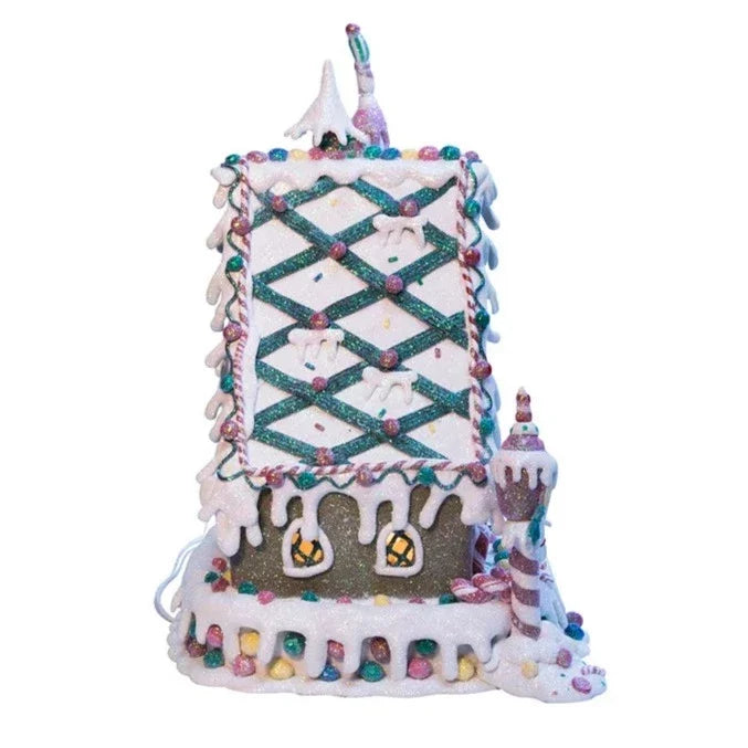 13" Pre-Lit Claydough Gingerbread Inn with C7 Bulb - Well Appointed House