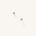 Close up of white stone studs on a white background