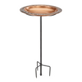 18" Greek-Inspired Copper Birdbath with Garden Pole - The Well Appointed House