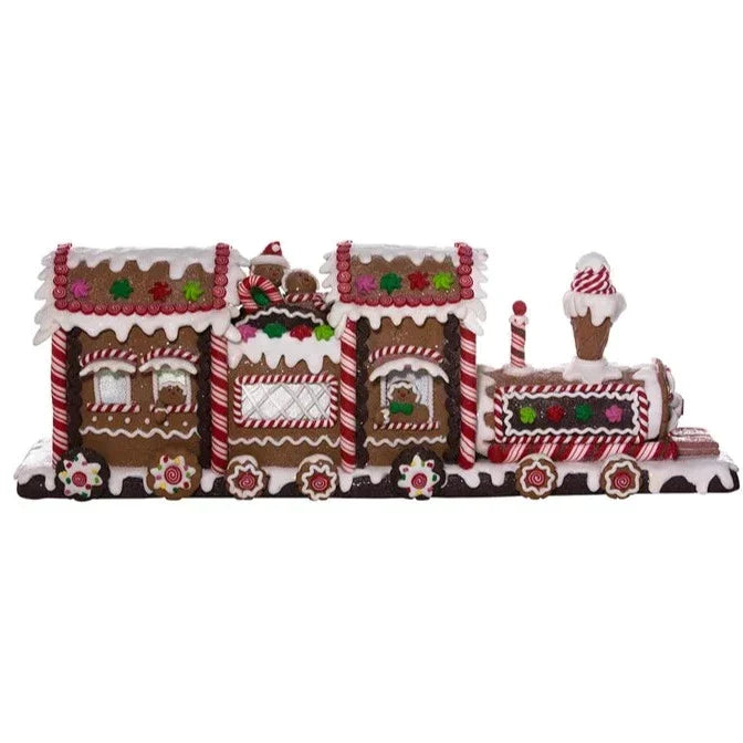 19.5" Battery-Operated LED Gingerbread Train - Christmas Decor - The Well Appointed House