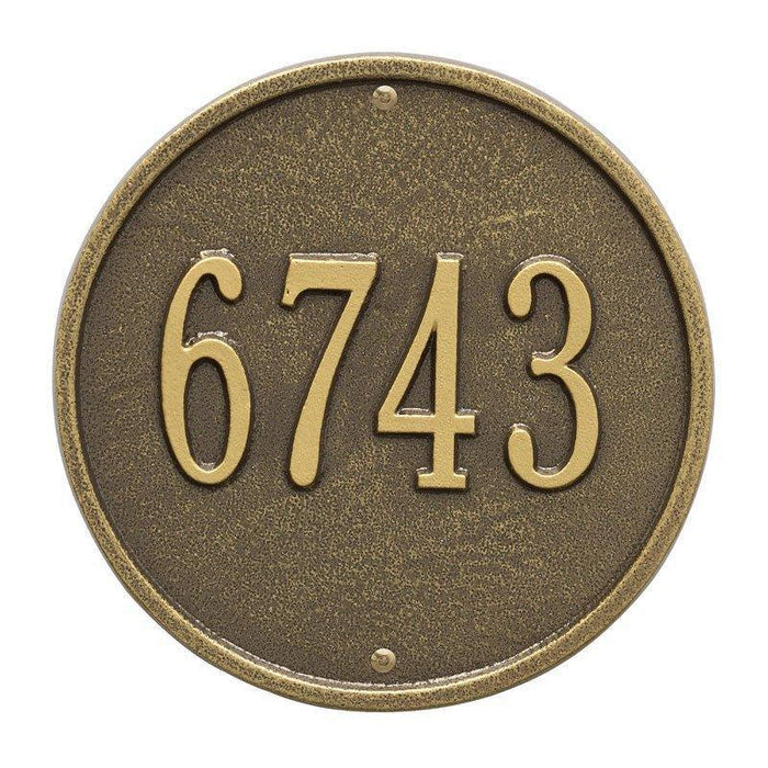 9'' One Line Round Wall Plaque - Available in Variety of Finishes - Address Signs & Mailboxes - The Well Appointed House