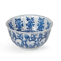 9" Porcelain Blue & White Flora and Fauna Bowl - Decorative Bowls - The Well Appointed House