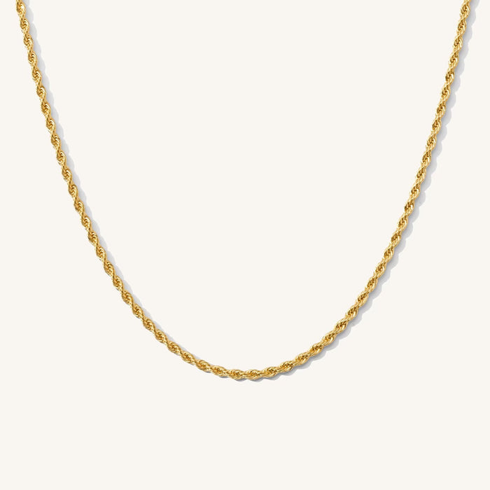 A closer look at the Oren twisted rope chain necklace, part of the Beads by Tara jewelry collection