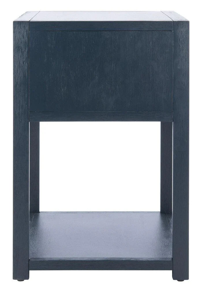 Acacia Wood One Drawer Contemporary Nightstand in Navy - Nightstands & Chests -  The Well Appointed House