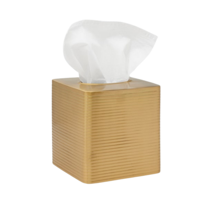 Adelaide Matte Gold Tissue Box Cover - The Well Appointed House