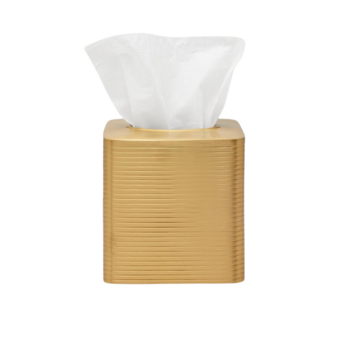 Adelaide Matte Gold Tissue Box Cover - The Well Appointed House