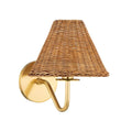Aged Brass Issa Wall Sconce With Woven Rattan Shade - Sconces - The Well Appointed House