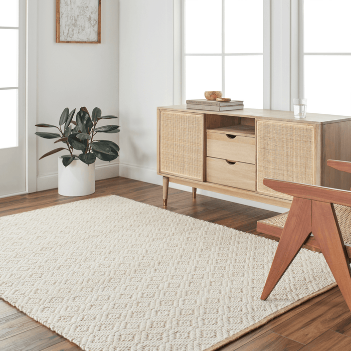 Ahlat Cream & Brown Wool Blend Area Rug - Available in a Variety of Sizes - Rugs - The Well Appointed House