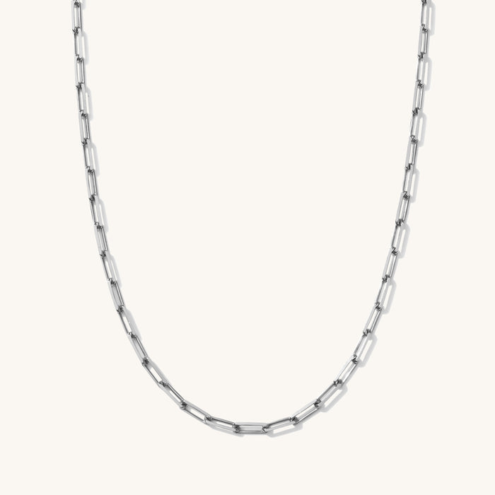 Sterling silver Alex paperclip chain necklace by Beads by Tara
