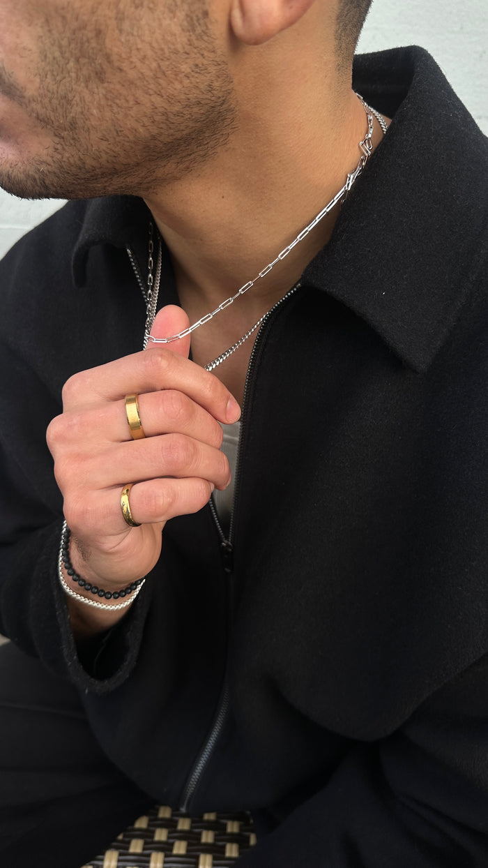 Detail of the sterling silver Alex paperclip chain necklace by Beads by Tara
