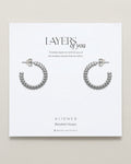 Bryan Anthonys Layers of You Silver Aligned Beaded Hoops On Card