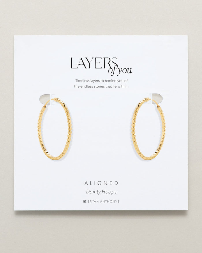 Bryan Anthonys Layers of You Aligned Gold Hoop Earrings On Card