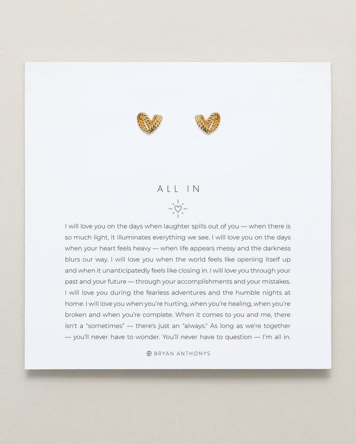 Bryan Anthonys All In Gold Stud Earring On Card