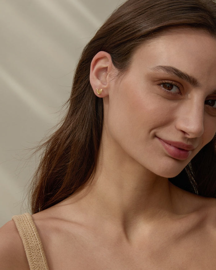 Bryan Anthonys All In Gold Stud Earring On Model