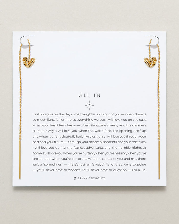 Bryan Anthonys All In Gold Threader Earring On Card