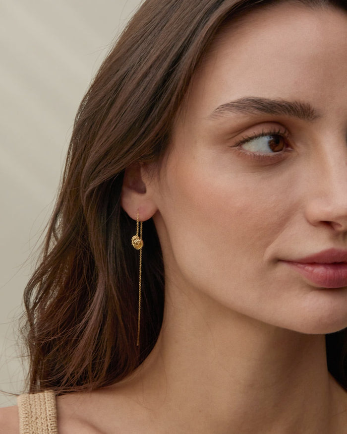 Bryan Anthonys All In Gold Threader Earring On Model