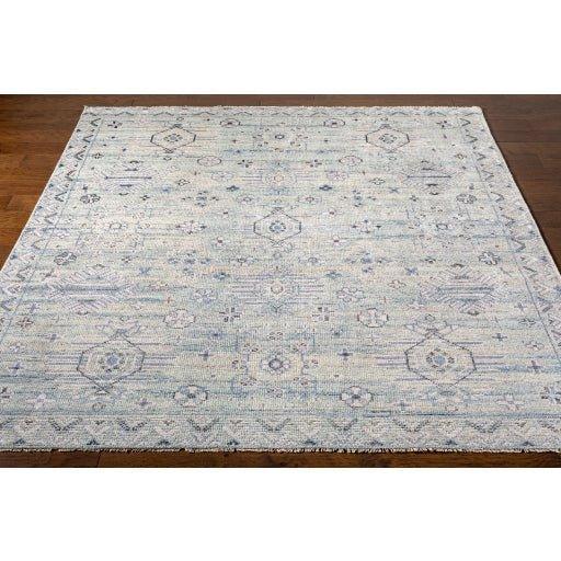 Almeria Hand Knotted Denim, Black & Cream Area Rug - Available in a Variety of Sizes - Rugs - The Well Appointed House