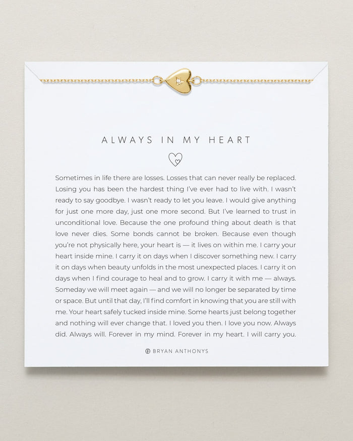 Bryan Anthonys Always In My Heart Gold Bracelet On Card