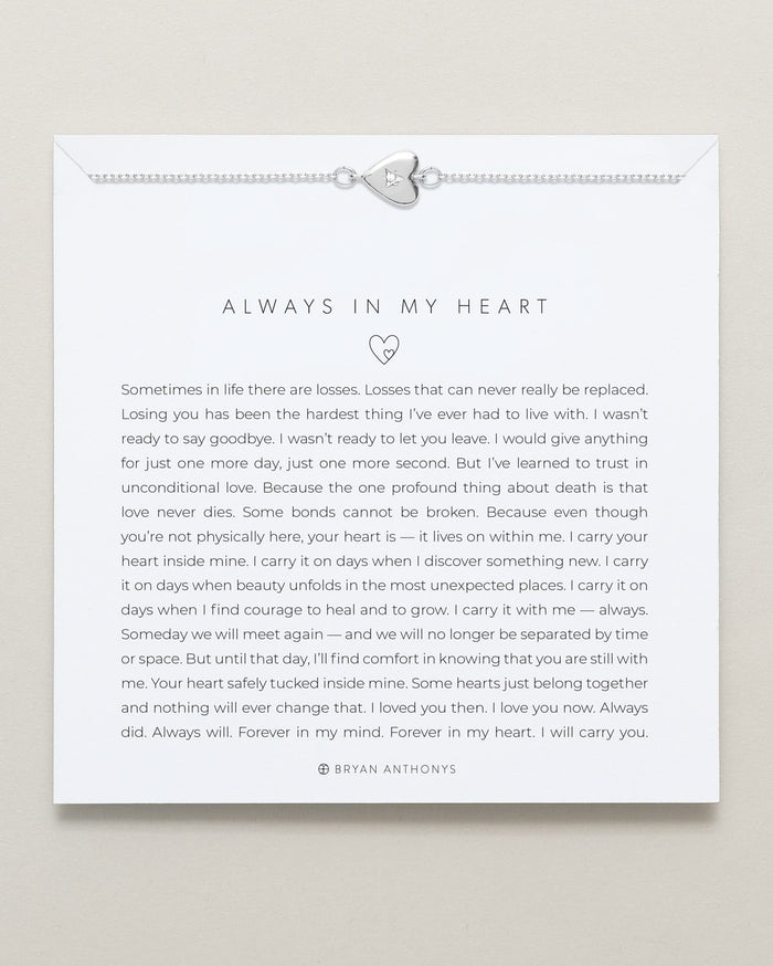 Bryan Anthonys Always In My Heart Silver Bracelet On Card