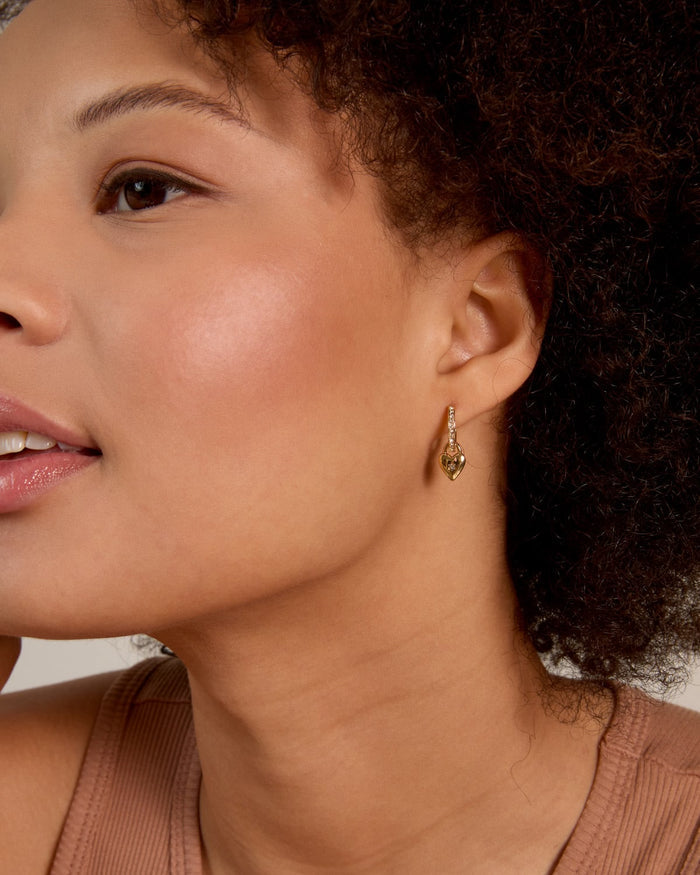 Bryan Anthonys Always In My Heart Gold Huggie Earring On Model