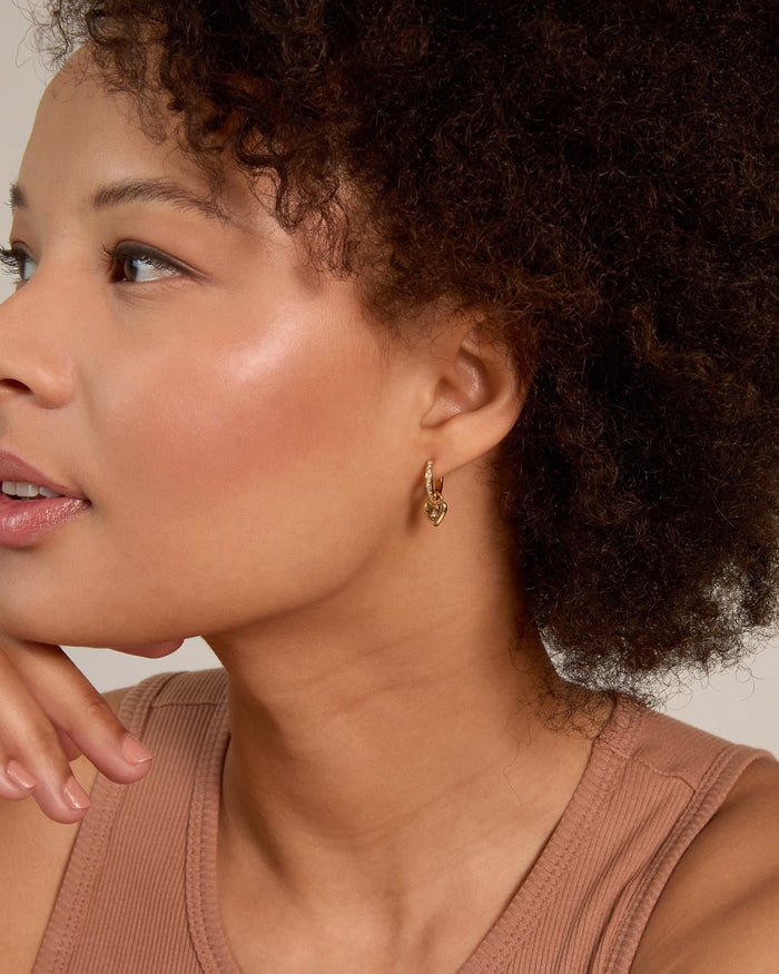 Bryan Anthonys Always In My Heart Gold Huggie Earring On Model
