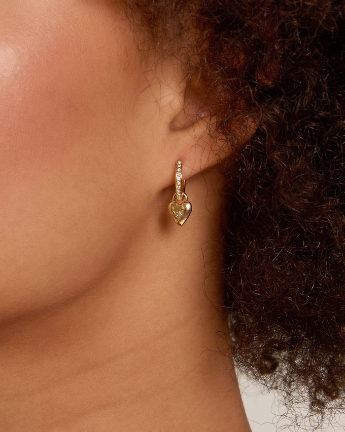 Bryan Anthonys Always In My Heart Gold Huggie Earring On Model