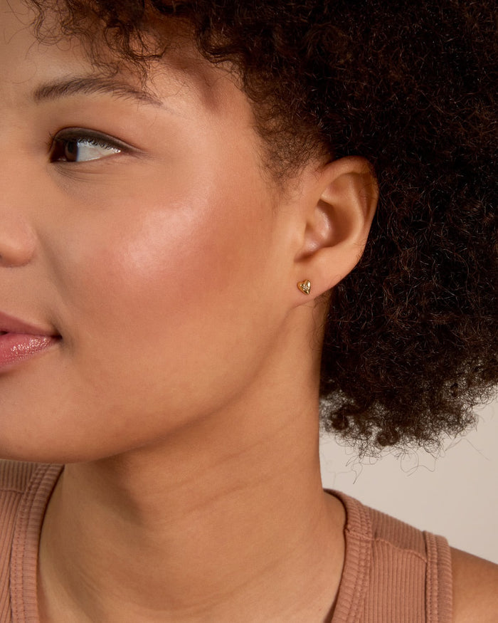 Bryan Anthonys Always In My Heart Gold Stud Earring On Model