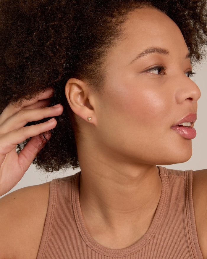 Bryan Anthonys Always In My Heart Gold Stud Earring On Model