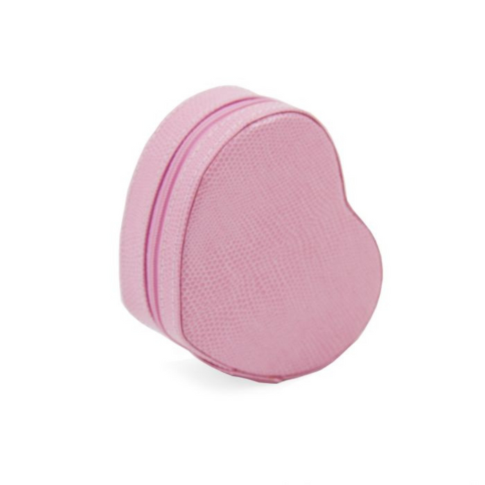 Amore Pink Leather Heart Jewelry Box - The Well Appointed Housse