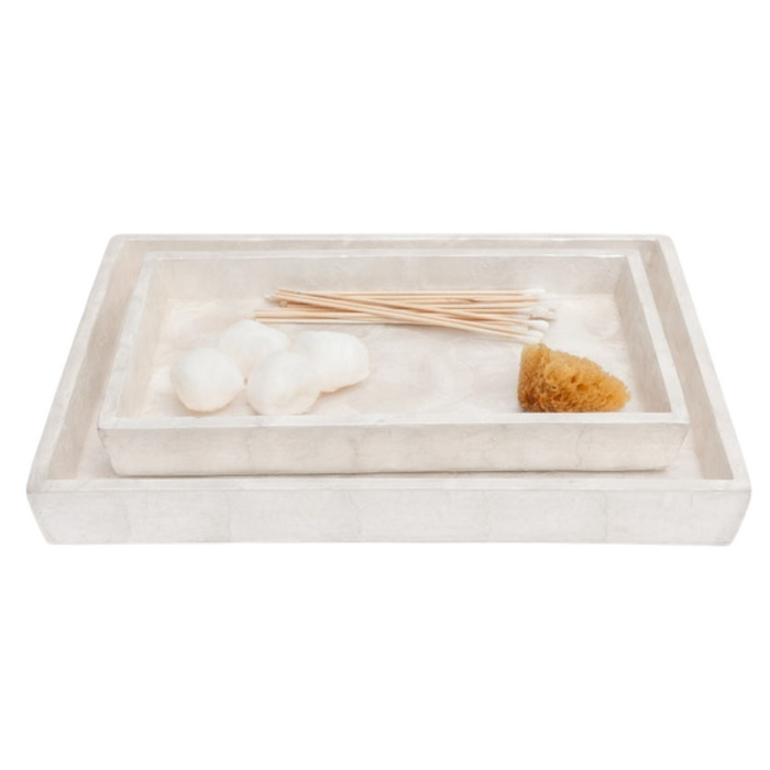 Andria Bathroom Accessories Collection in Pearlized Capiz - The Well Appointed House