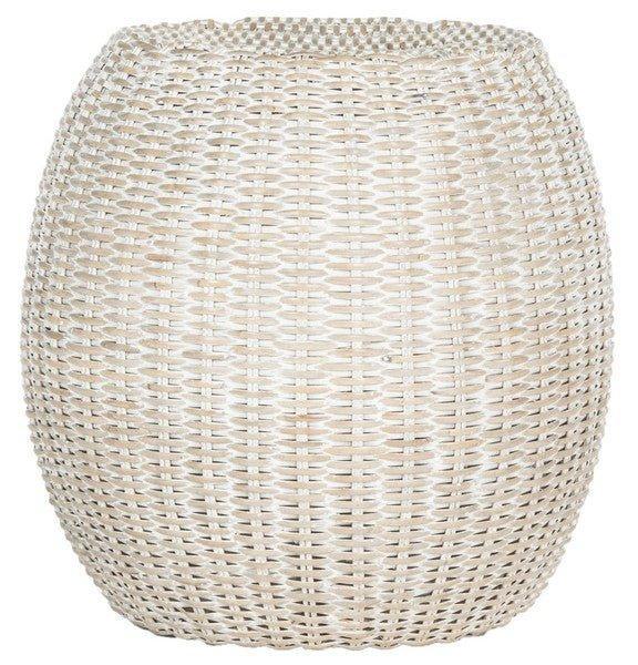 Antique Grey Rattan Accent Table - Side & Accent Tables - The Well Appointed House