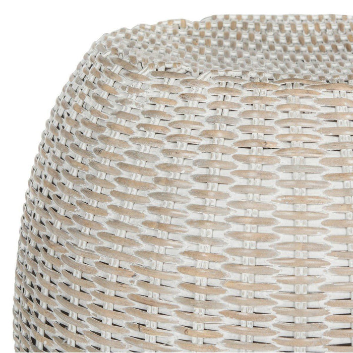 Antique Grey Rattan Accent Table - Side & Accent Tables - The Well Appointed House