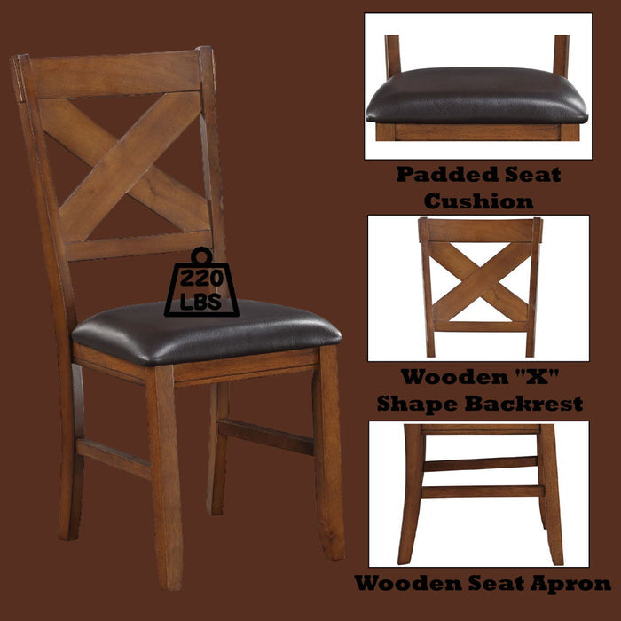 Apollo - Side Chair (Set of 2) - Espresso Synthetic Leather & Walnut