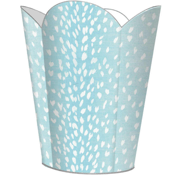 Aqua Antelope Wastepaper Basket and Optional Tissue Box Cover - Wastebasket Sets - The Well Appointed House
