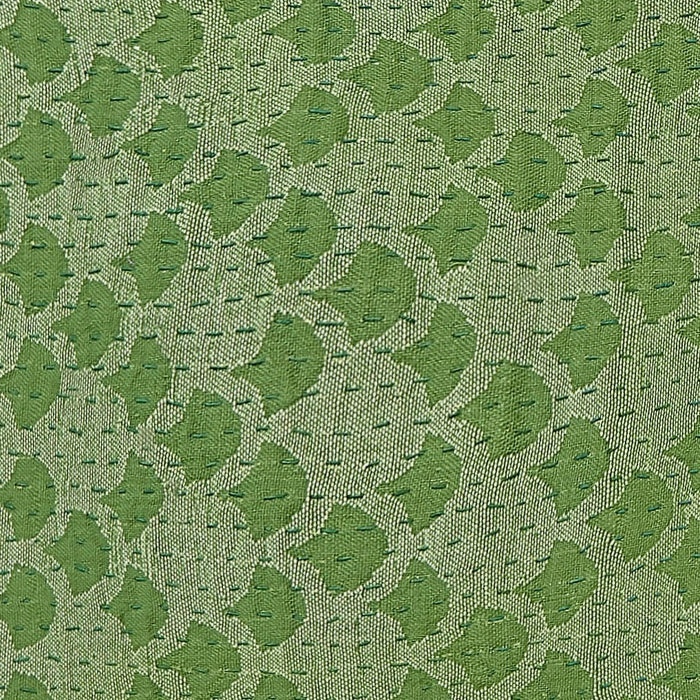 Artisan Hand Loomed Cotton Table Runner - Green Ginkgo - 18"x96" - The Well Appointed House