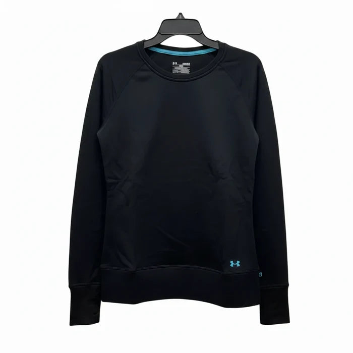 Athletic Top Long Sleeve Crewneck By Under Armour In Black, Size: M