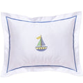 Baby Boudoir Pillow Cover in Cross Stitch Sailboat Blue - The Well Appointed House