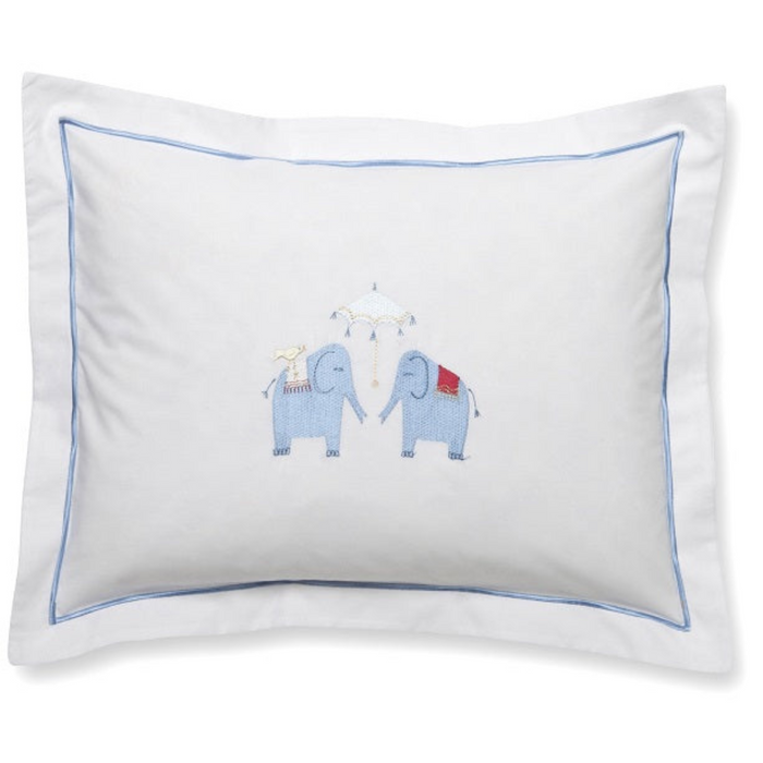 Baby Boudoir Pillow Cover in Umbrella Elephants Blue - The Well Appointed House