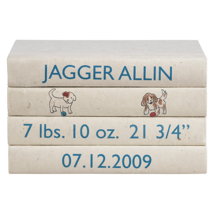 Baby Boy Birth Announcement Decorative Book Set - The Well Appointed House