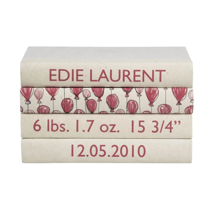 Baby Girl Birth Announcement Decorative Book Set - Books - The Well Appointed House