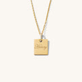 The Bailey rectangle necklace with a crystal-accented bail in gold
