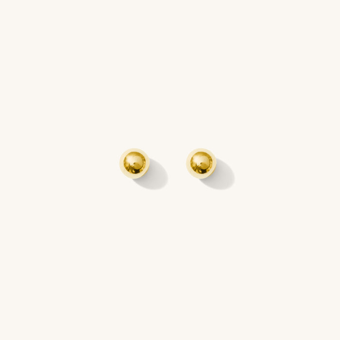 Ballin' Studs, classic four millimeter gold ball earrings in 14k gold fill
