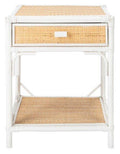 Bamboo & Rattan Natural & White One Drawer Nightstand - Nightstands & Chests - The Well Appointed House