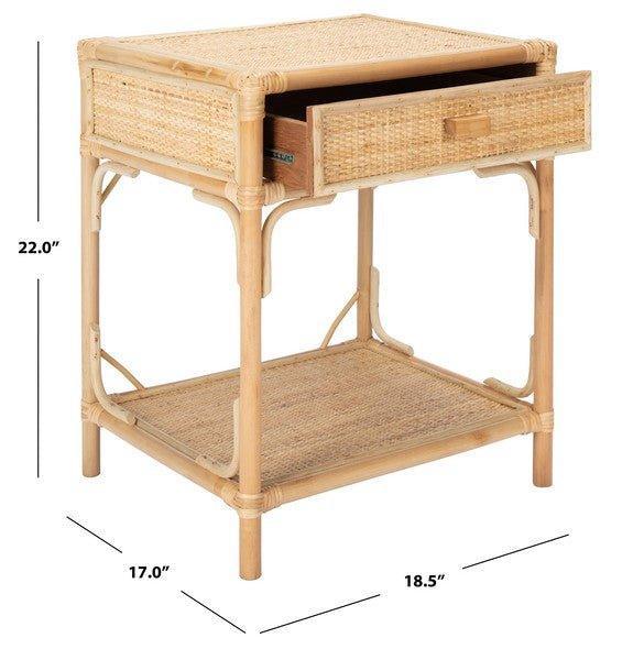 Bamboo & Rattan One Drawer Nightstand - Nightstands & Chests - The Well Appointed House